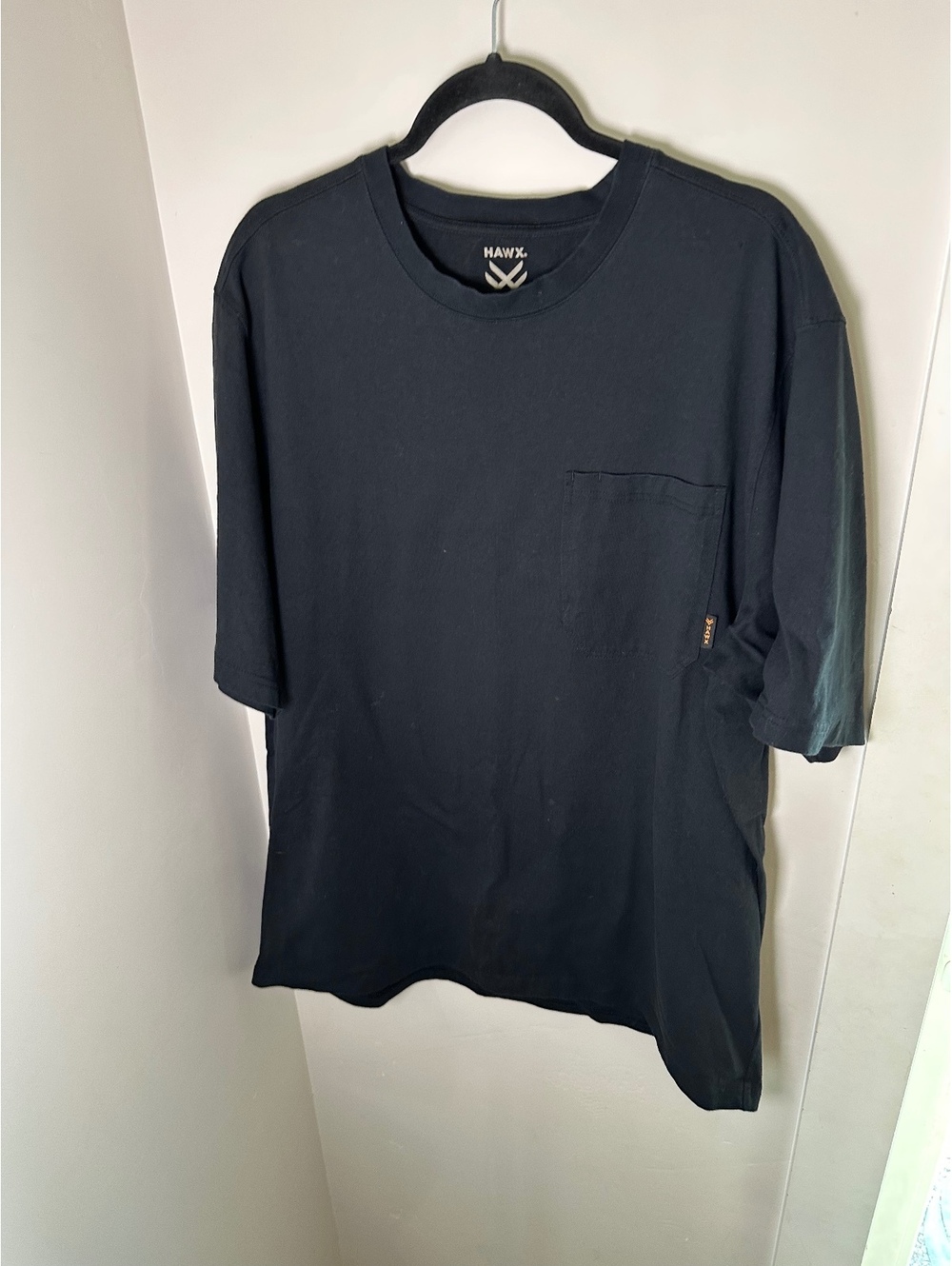 Hawx Work Gear Men's Solid Short Sleeve Pocket Work T-Shirt - Black, Size 2XL